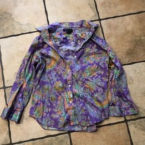 Vintage paisley polo button down